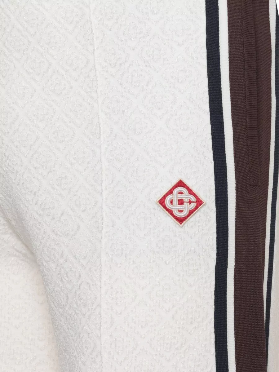 Casablanca Ribbed Logo-Pattern Drawstring Chino Shorts