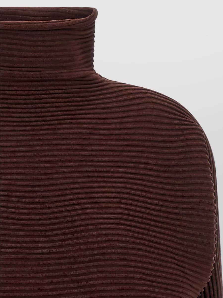 Pleats Please Issey Miyake Ribbed High Neck Jumper