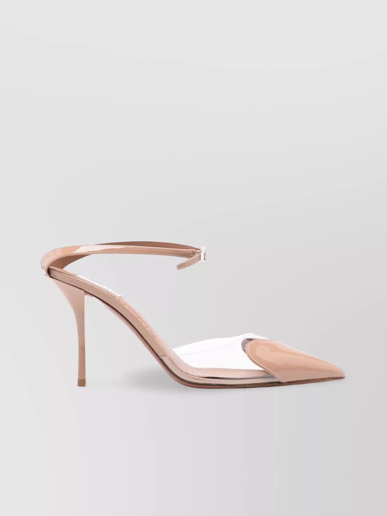 Alaïa Heart Pumps In Patent Calfskin In Grey
