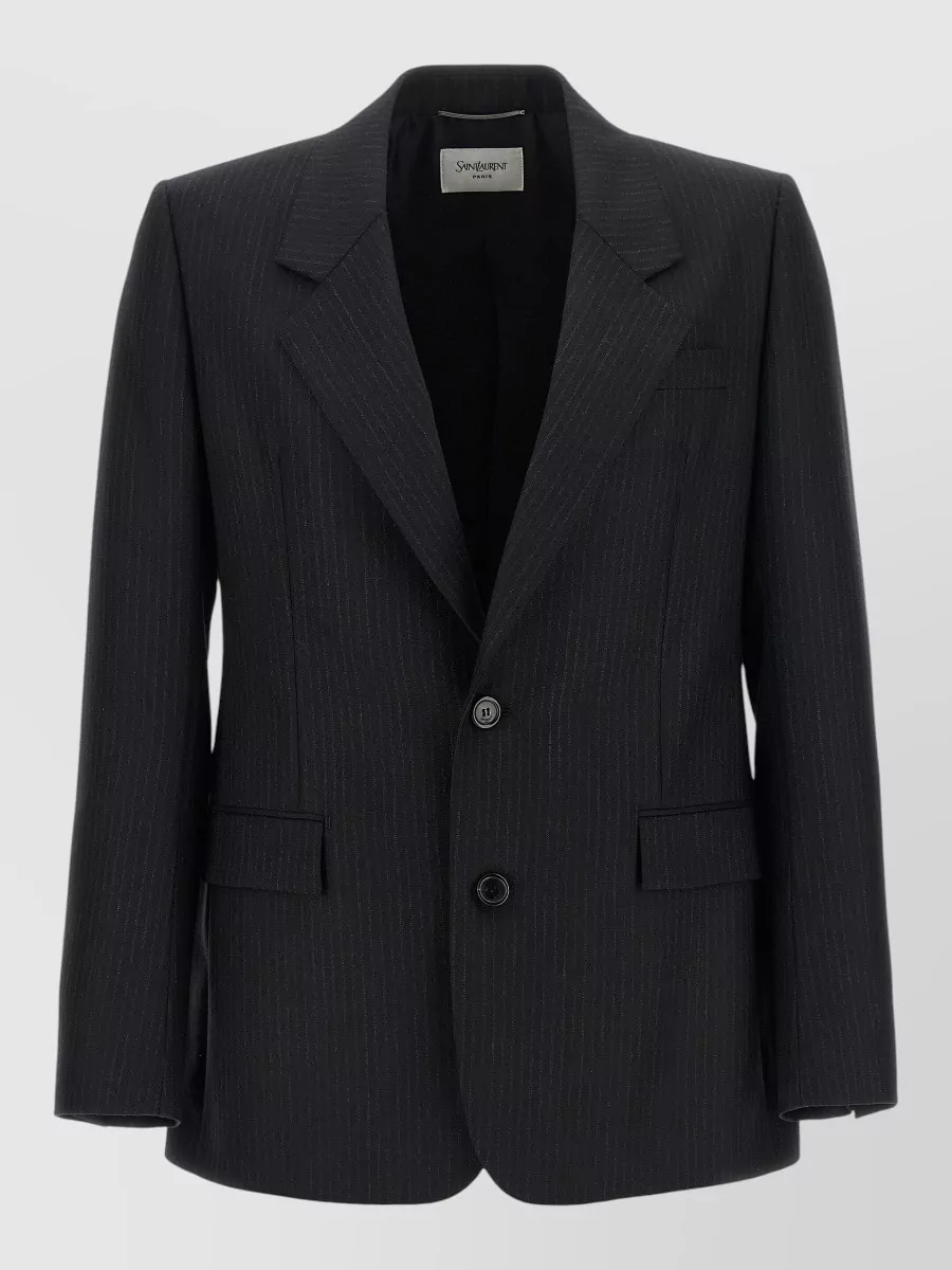 Saint Laurent wool pinstripe single-breasted suit jacket