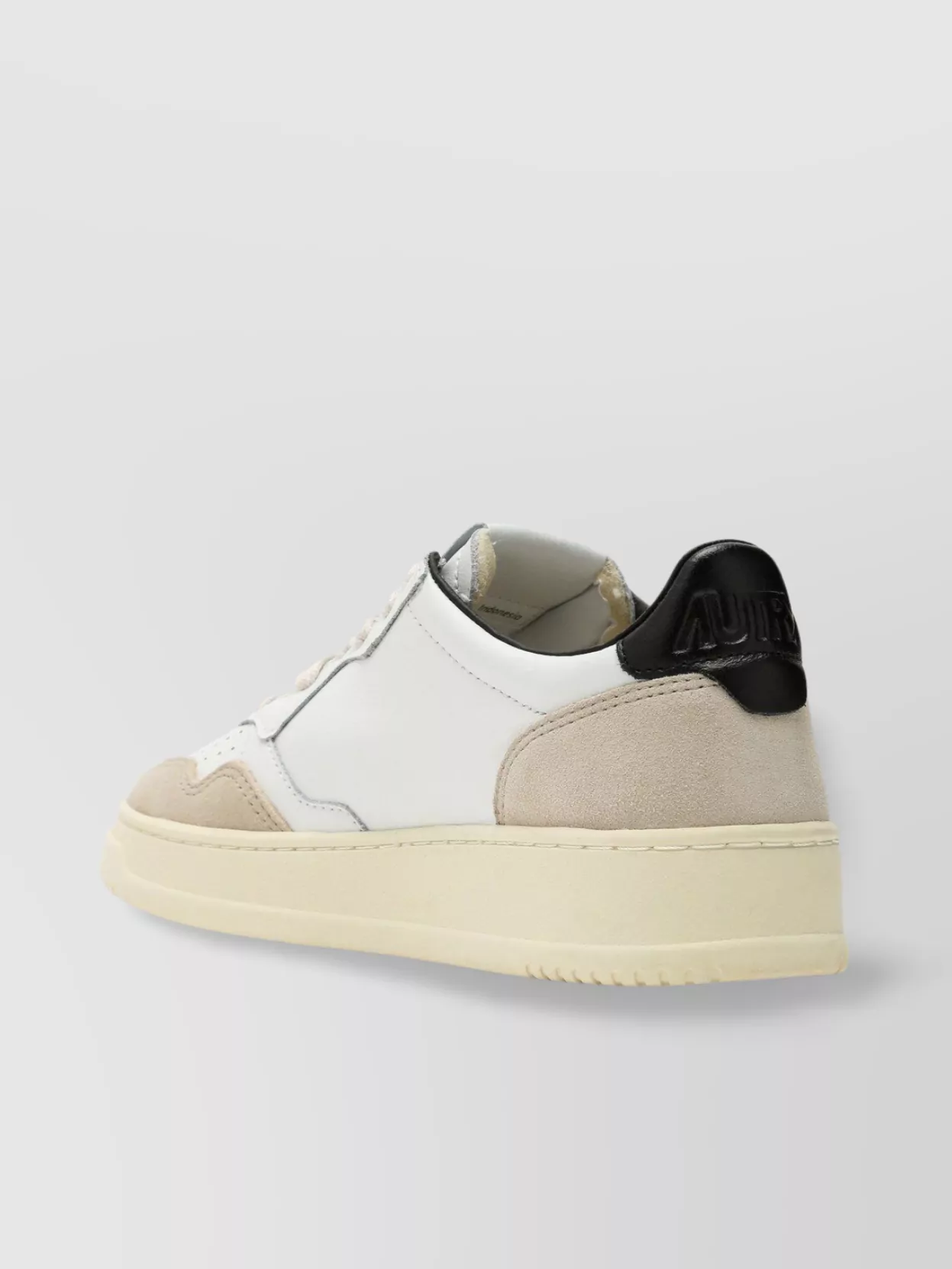 Autry Leather And Suede Sneakers With Contrast Heel Tab In White