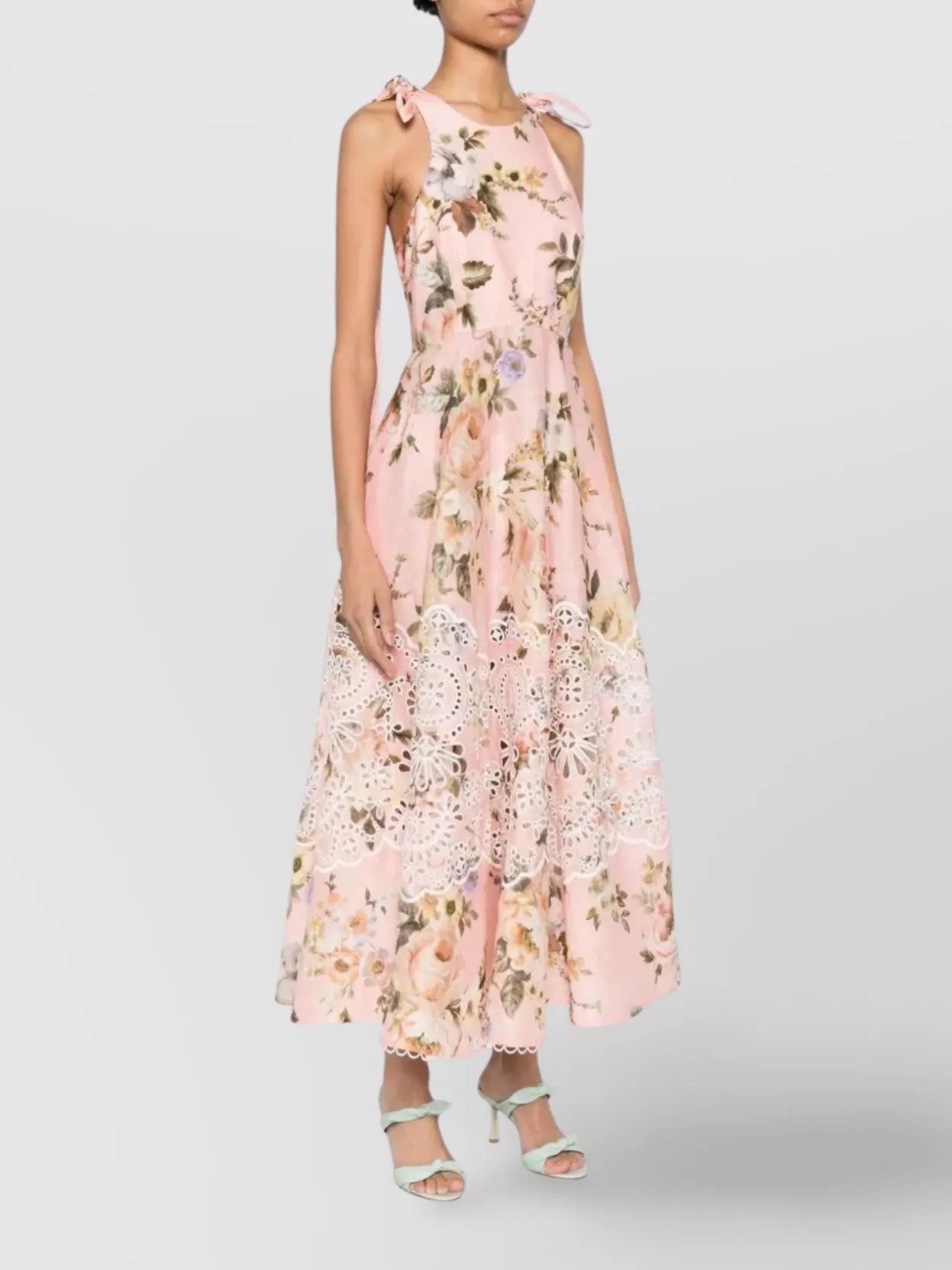 Zimmermann Acacia Broderie Anglaise Linen Midi Dress