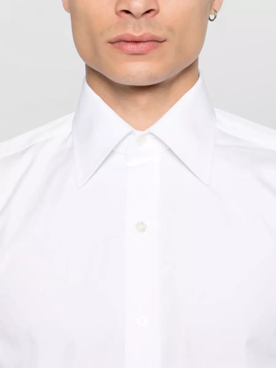 Tom Ford Cotton Shirt Long Sleeves Button Collar