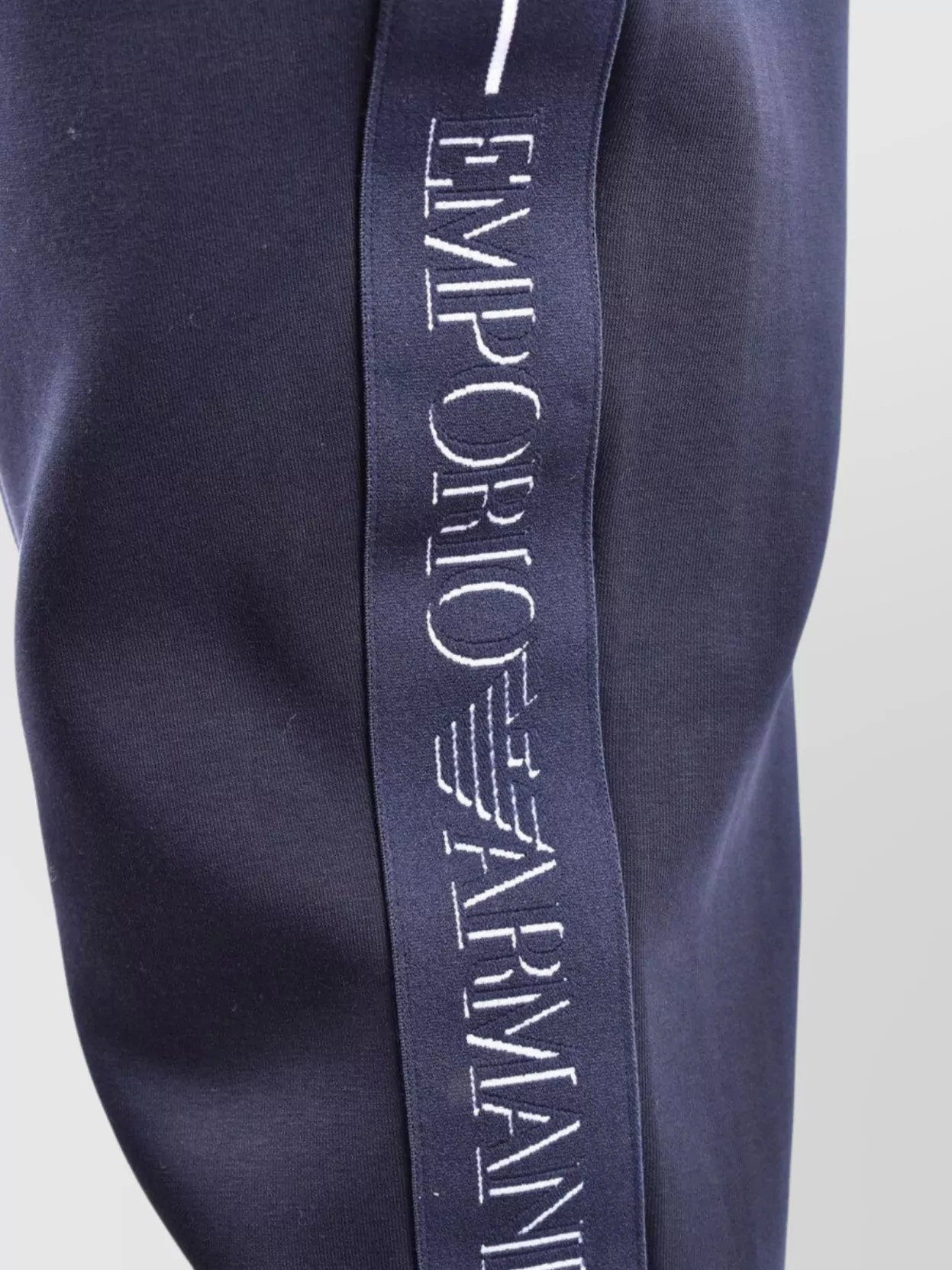 Emporio Armani Elastic Waistband Trousers With Side Stripe Detail