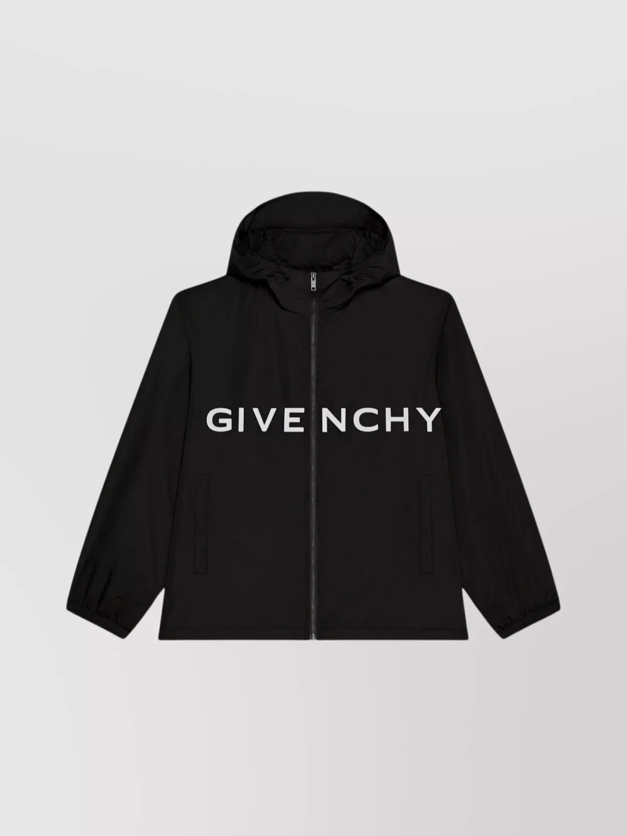 Shop Givenchy Folding Hood Technical Fabric Windbreaker In Black