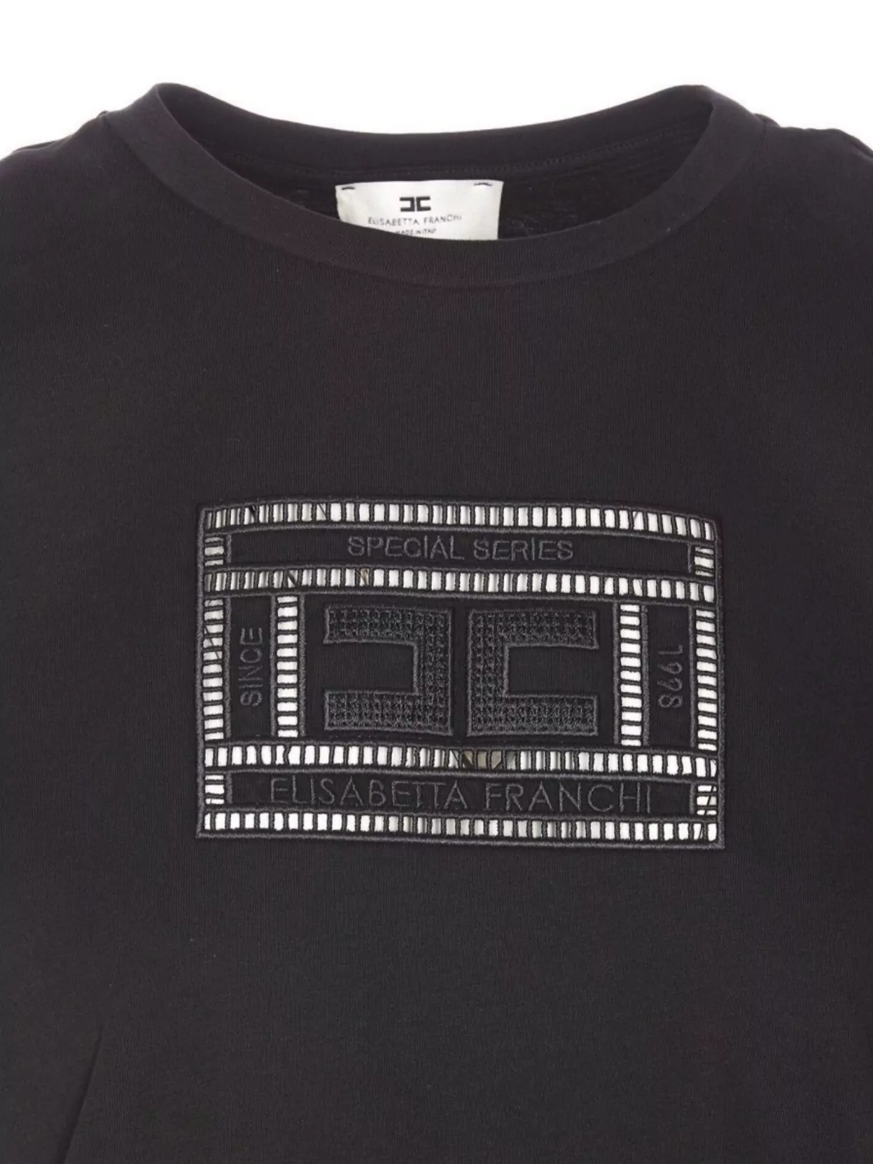 Elisabetta Franchi Crewneck Short Sleeves Straight Hem T-shirt In Multi
