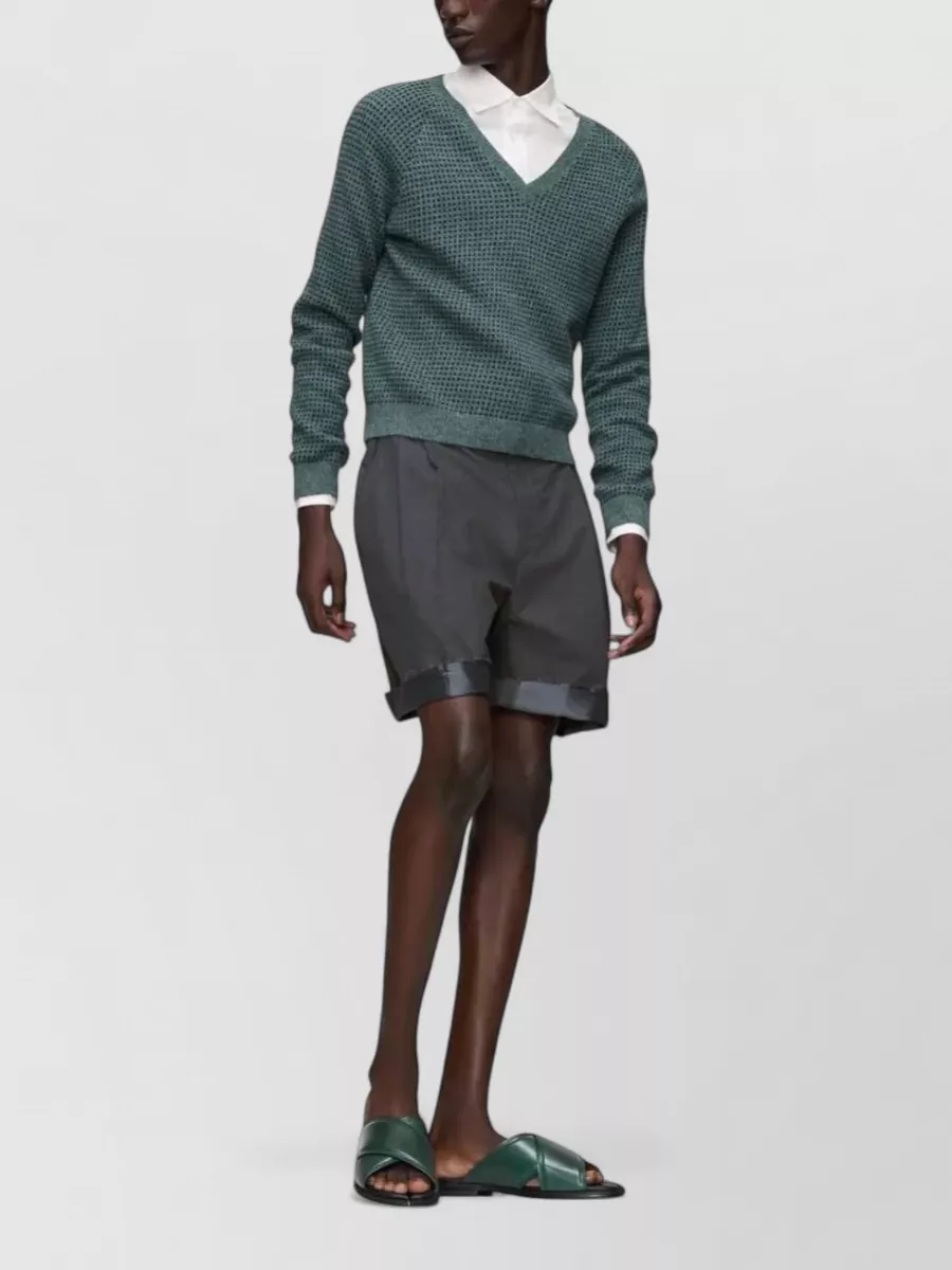 Maison Margiela Silk-Cotton Pleated Bermuda Shorts