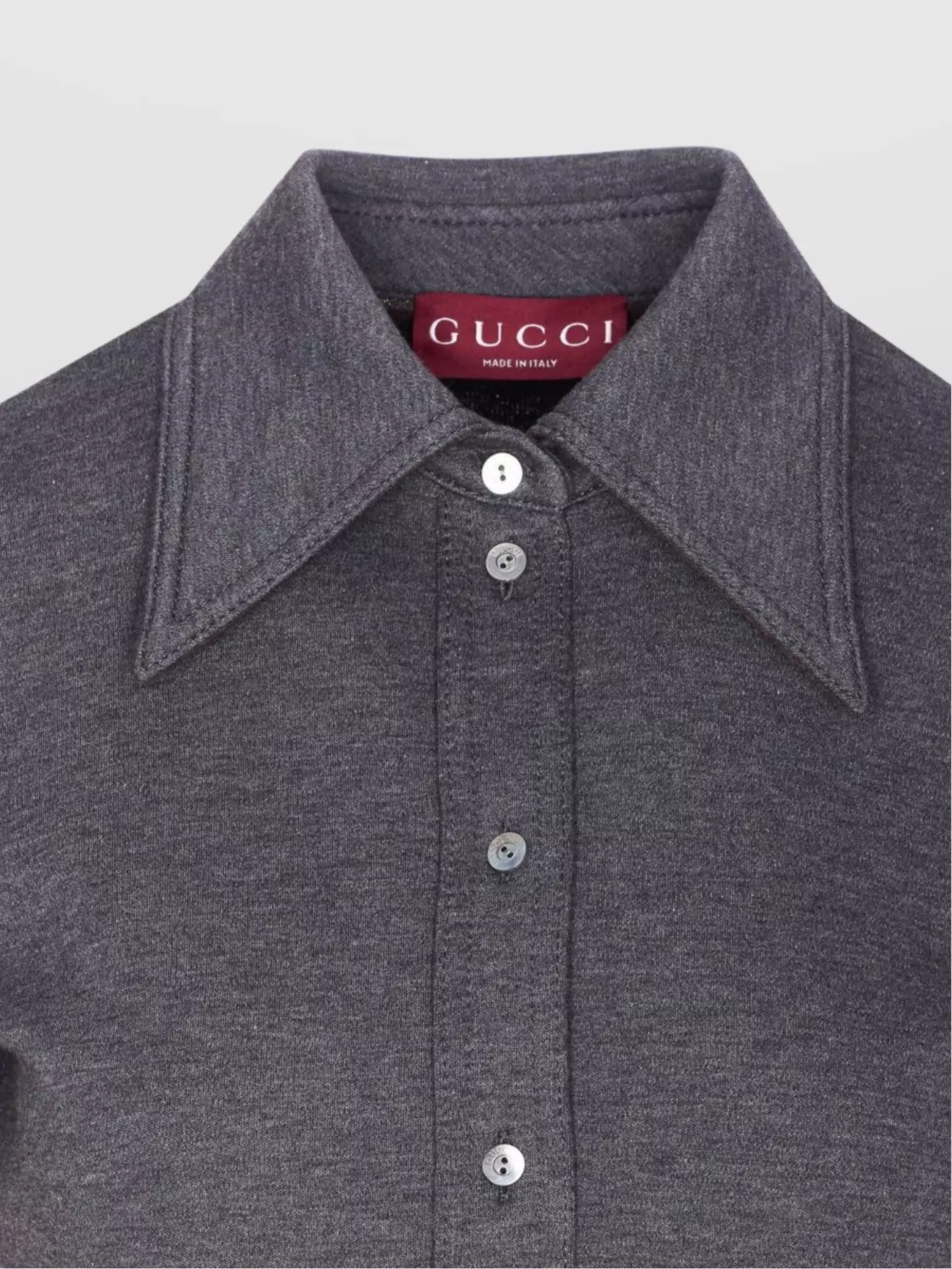 Gucci Long Sleeve Knitted Shirt Collared Neck