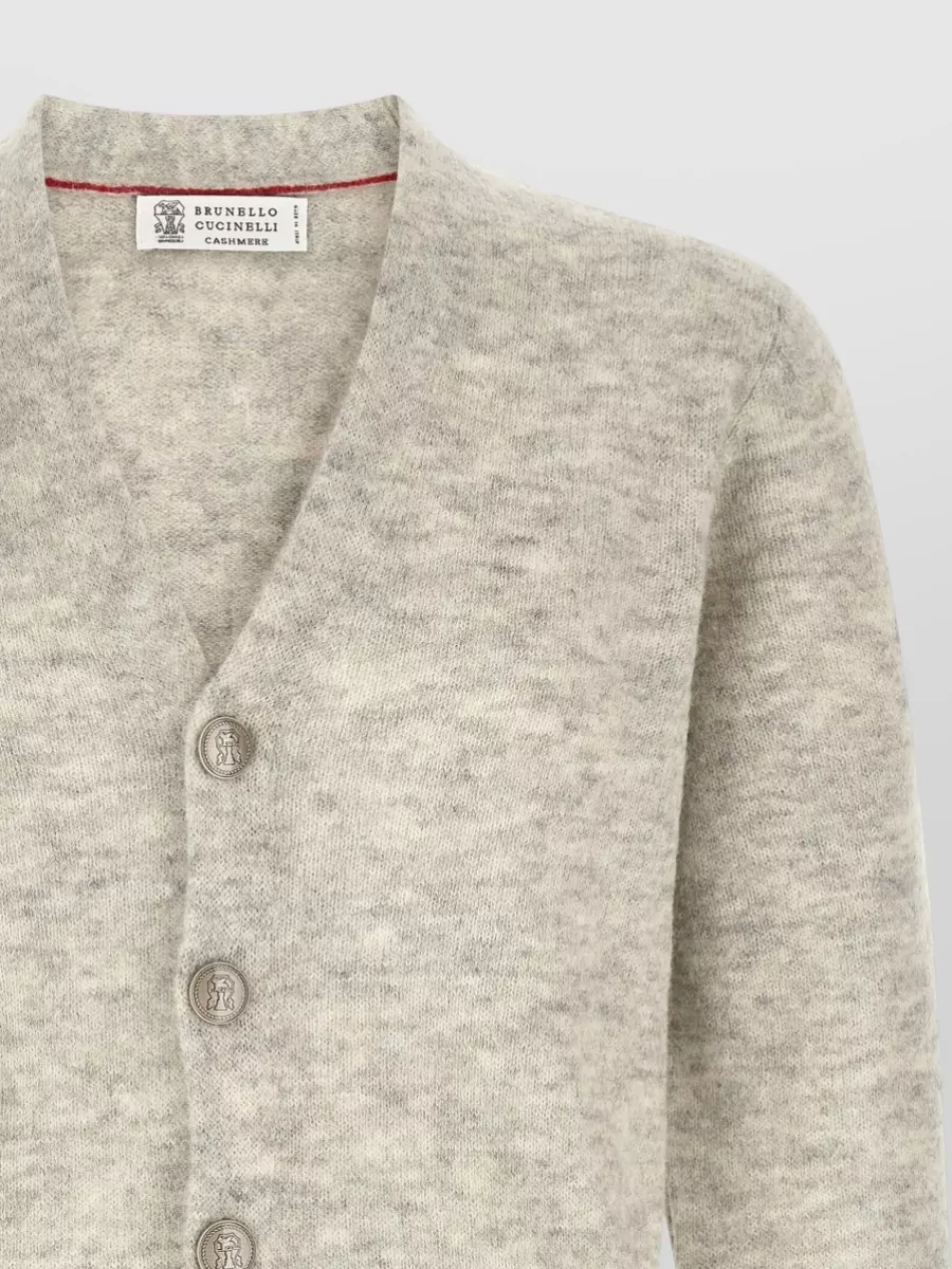 Brunello Cucinelli Alpaca Cashmere V-Neck Ribbed Cardigan