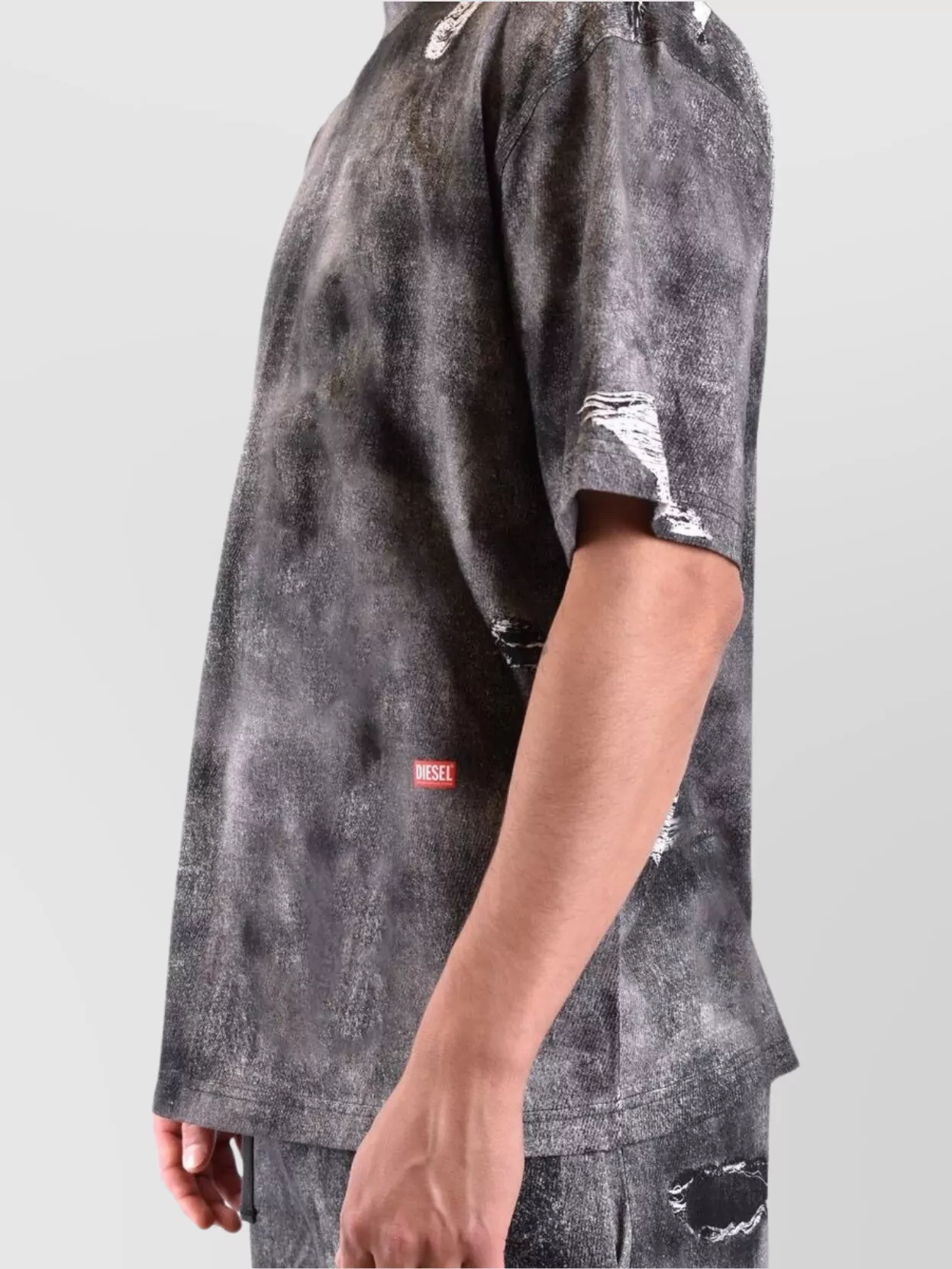 Diesel Crew Neck Distressed Short Sleeves