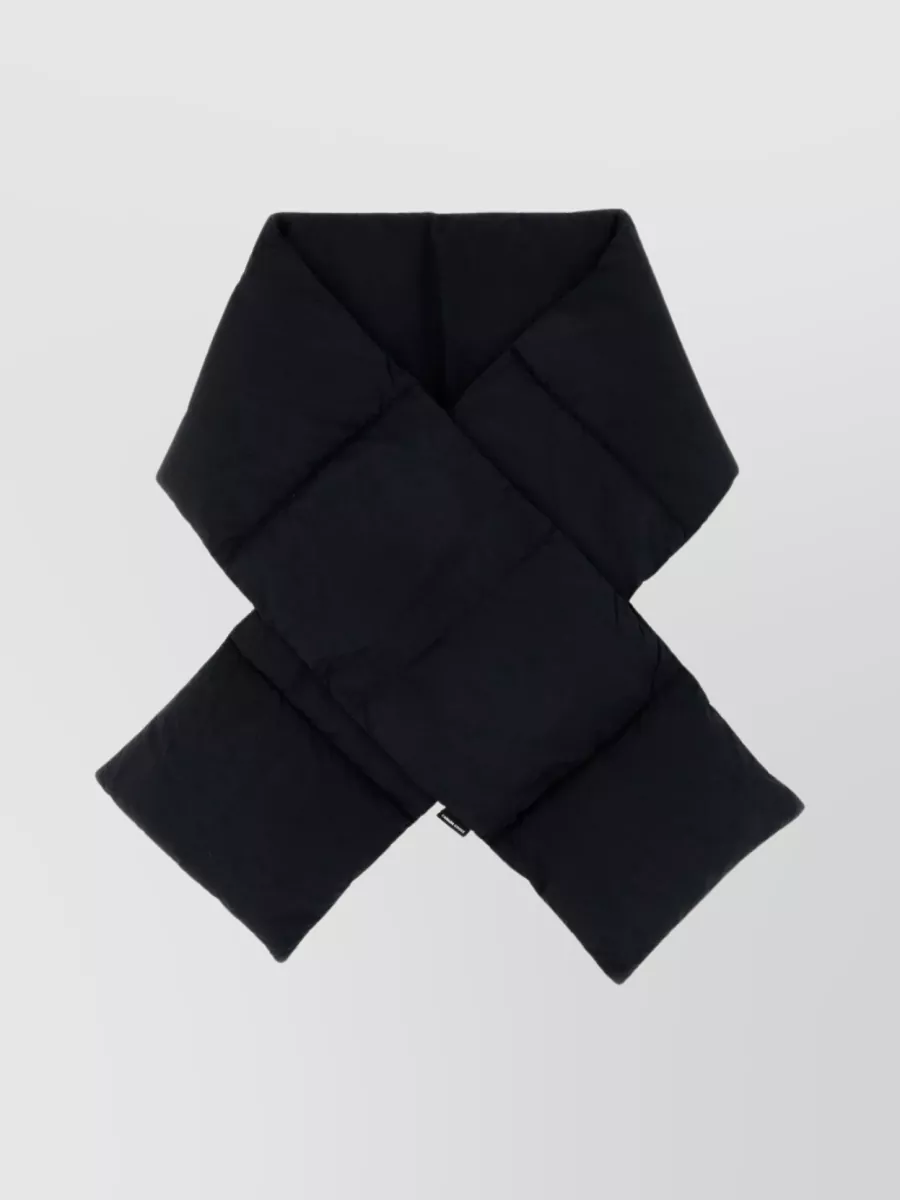 Shop Canada Goose Wide Rectangular Quilted Puffer Scarf In Black