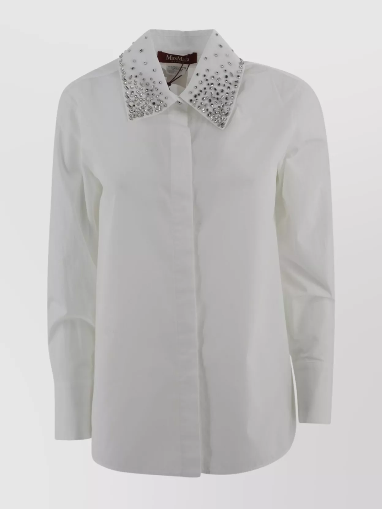 S Max Mara Crystal Embellished Poplin Shirt