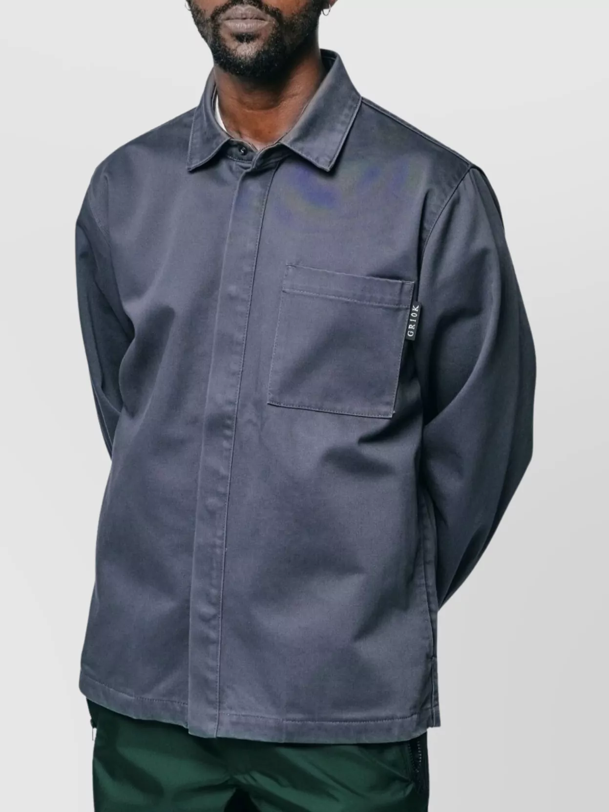 Gr10K Collared Shirt With Long Sleeves And Chest Pocket