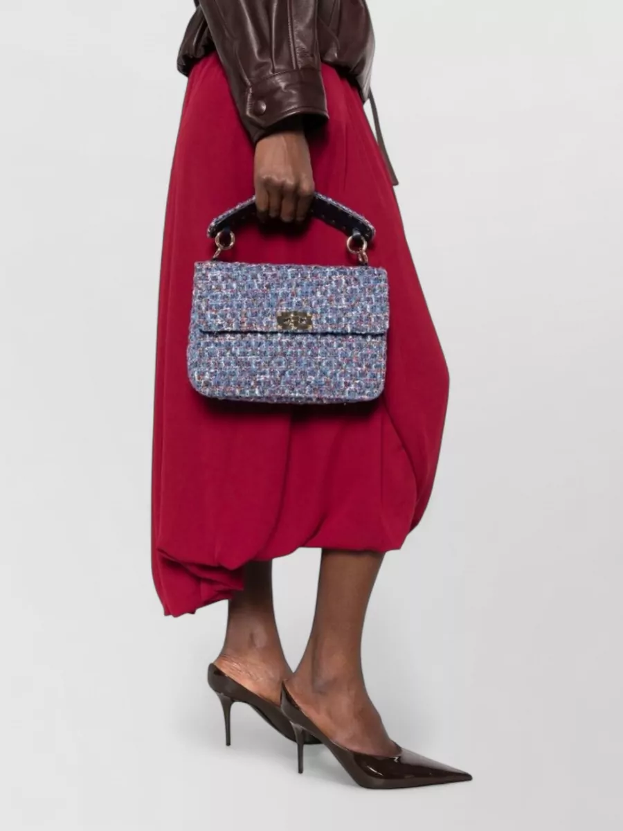 Valentino Garavani Rockstud Spike Medium Tweed Shoulder Bag