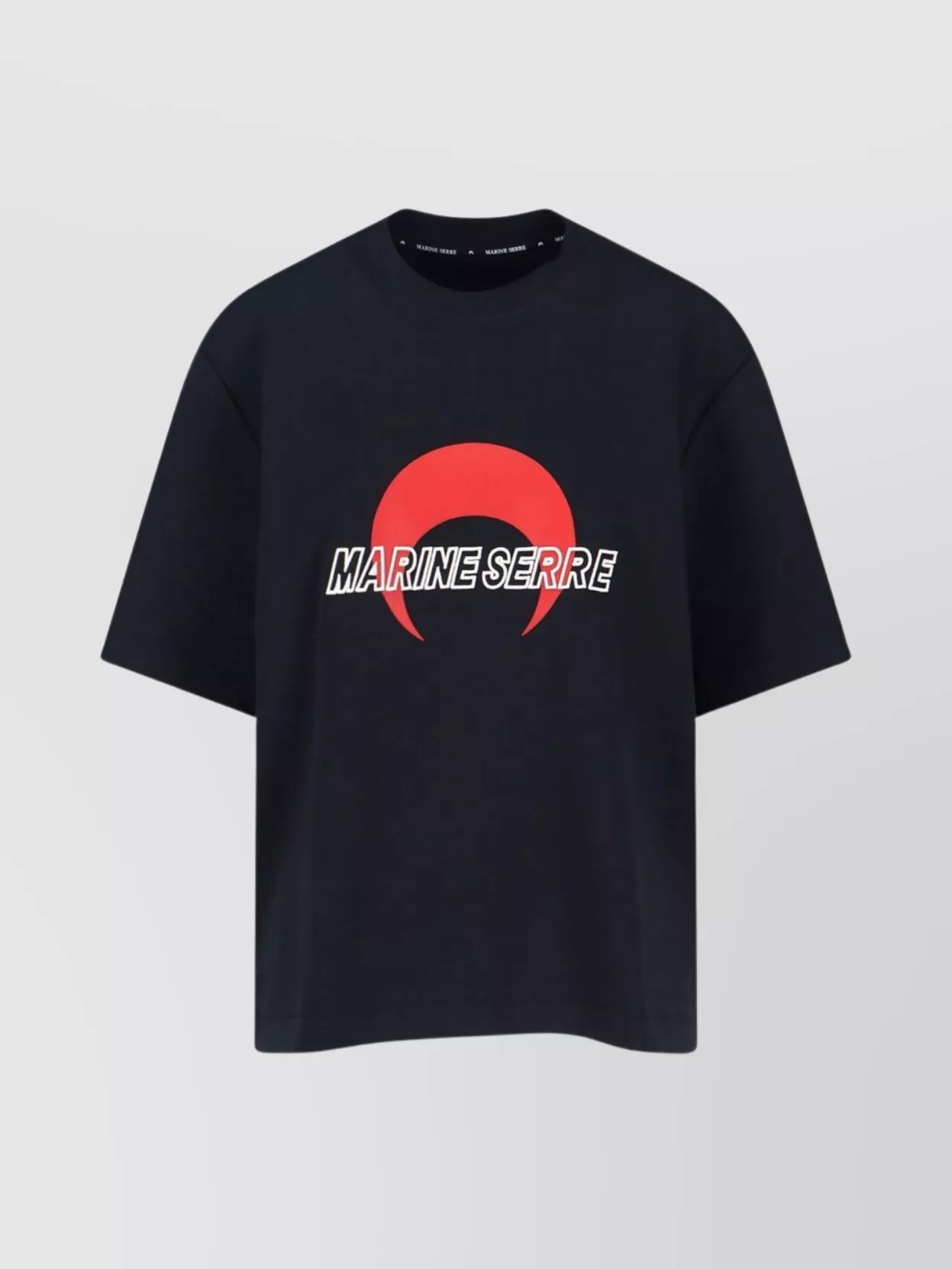 Marine Serre Graphic Print Crew Neck Short Sleeve Top In Blue