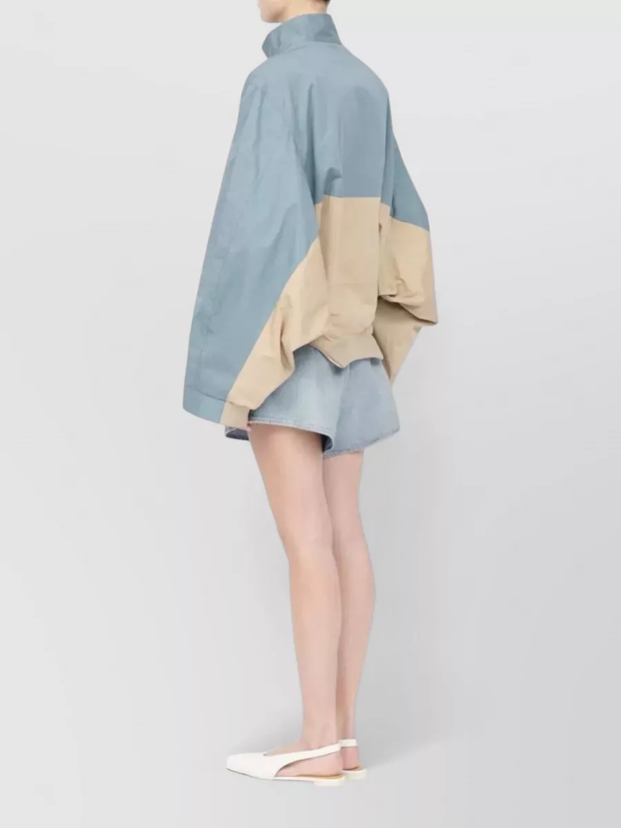 Mm6 Maison Margiela Sports Jacket High Collar Elasticated Hem