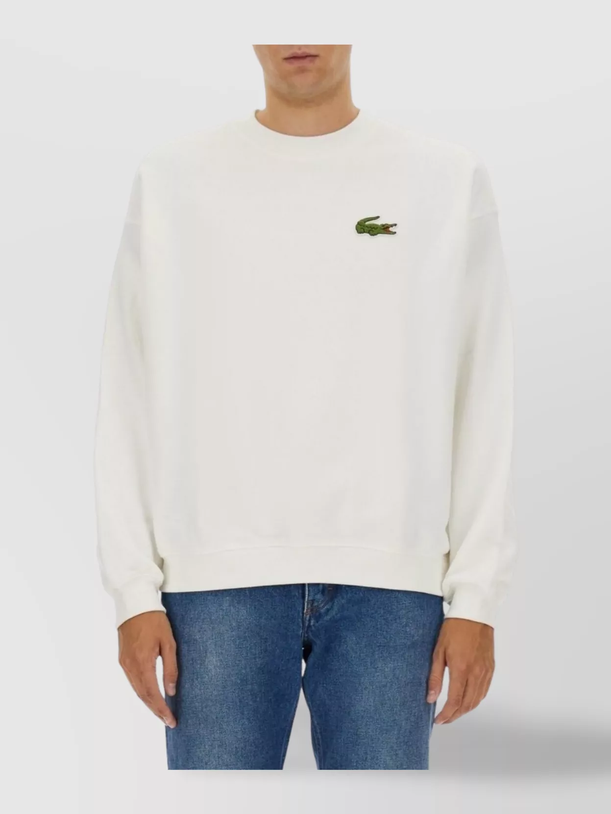 Lacoste Logo Sweatshirt With Ribbed Cuffs And Hem