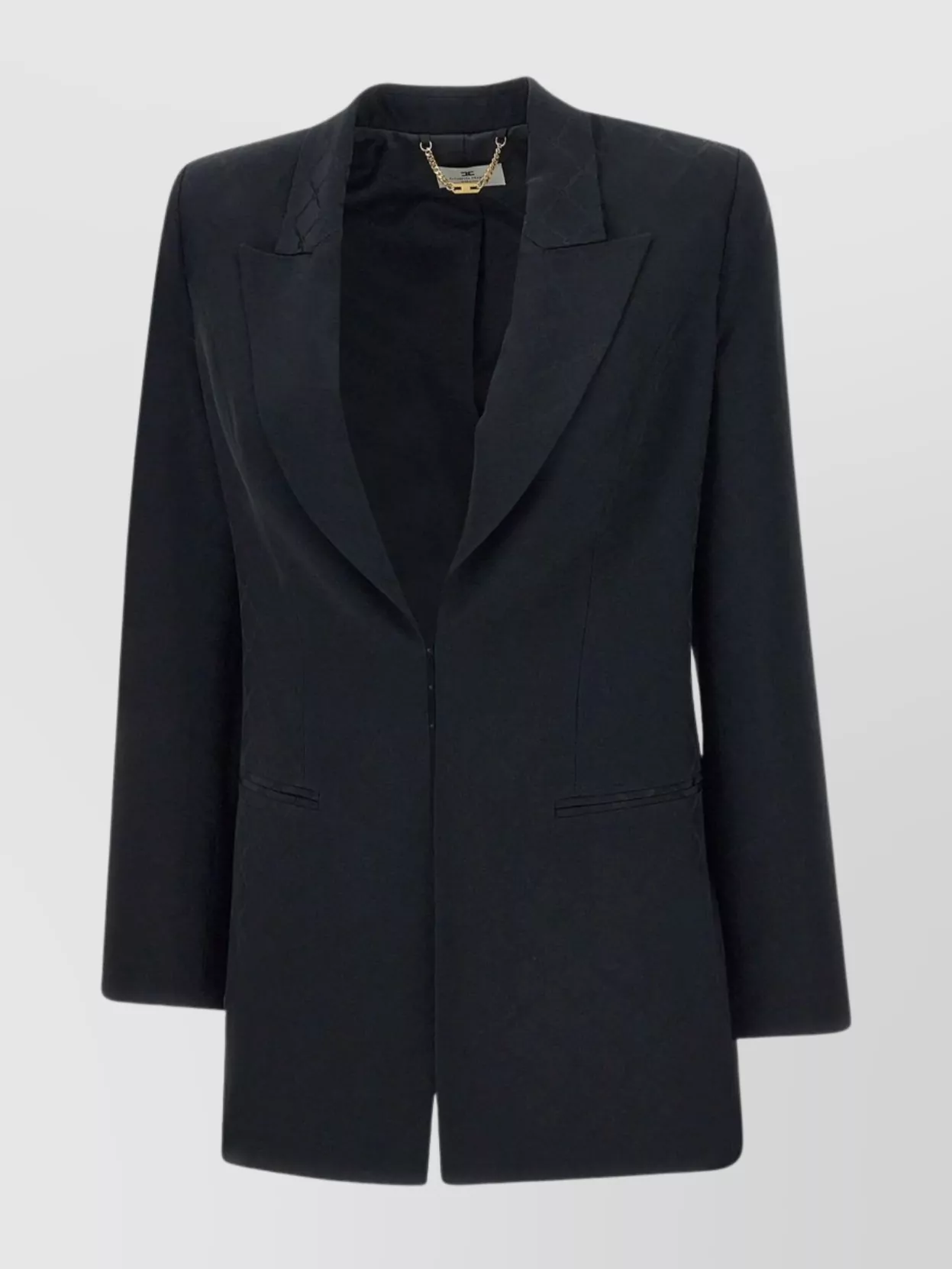 Elisabetta Franchi Jacquard Diamond Satin Blazer
