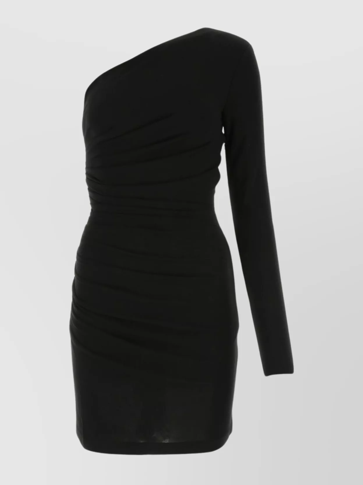Shop Dsquared2 One-shoulder Draped Mini Dress In Black