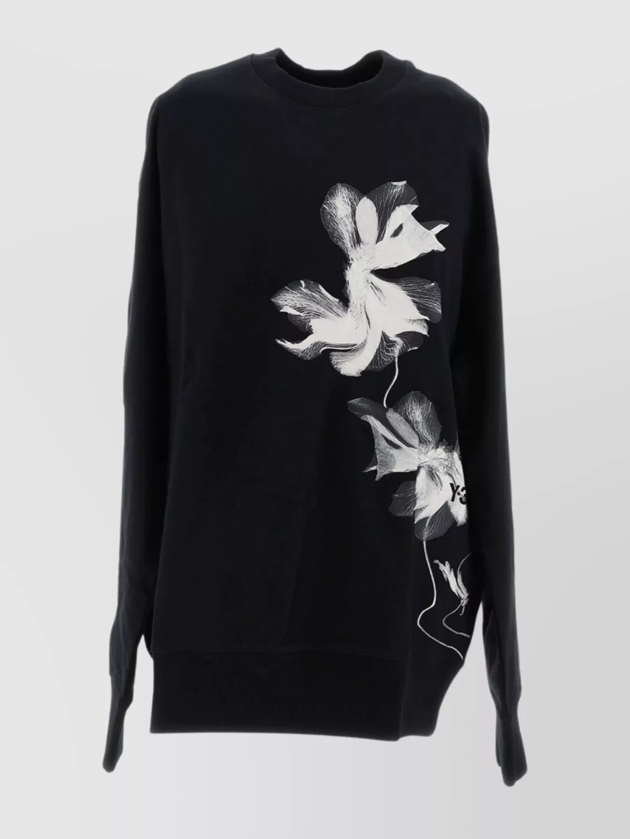 Shop Y-3 Floral Print Crew Neck Sweater
