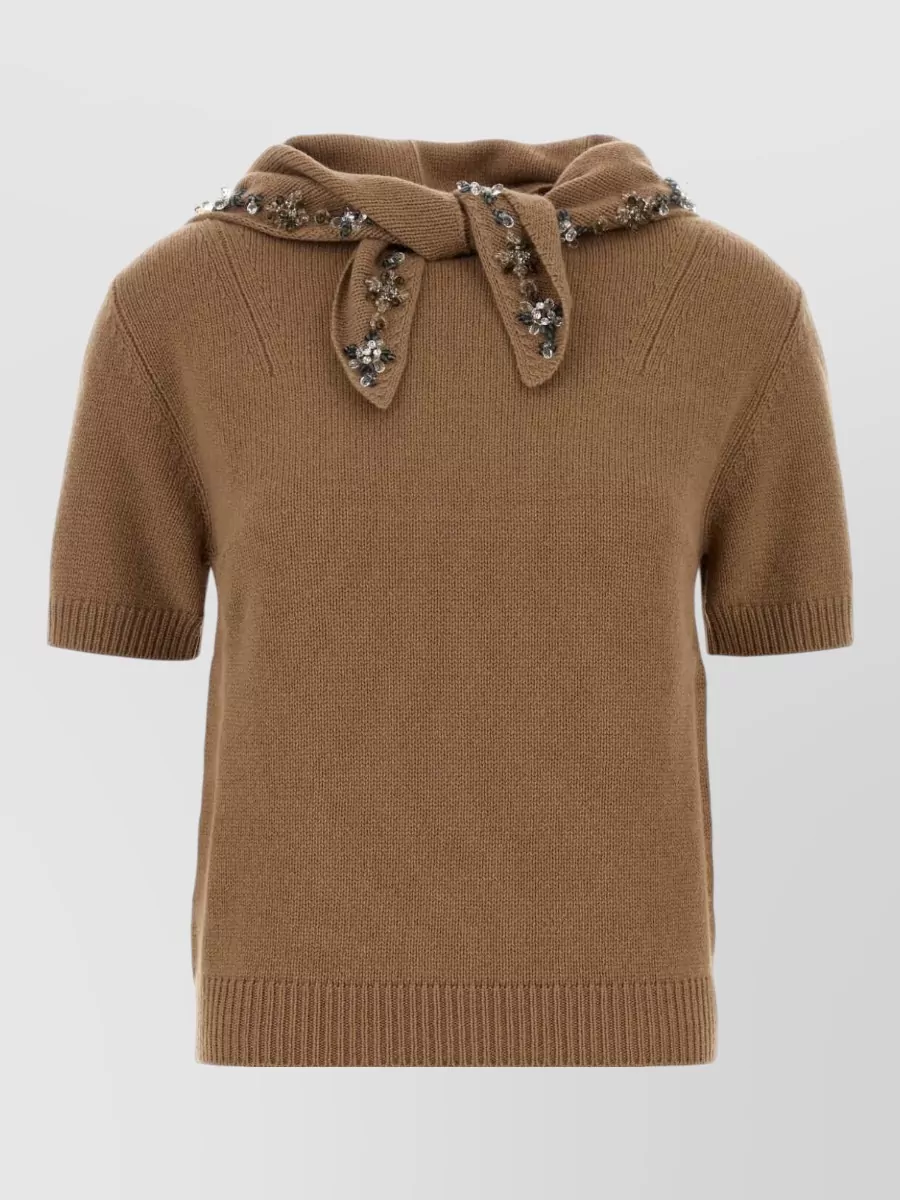 Prada cashmere ribbed long-sleeve sweater