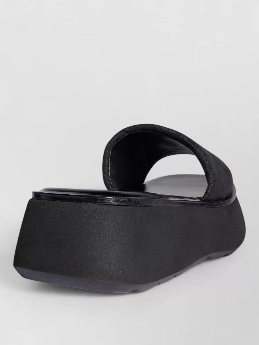 Gucci Canvas Flatform Slide Sandals