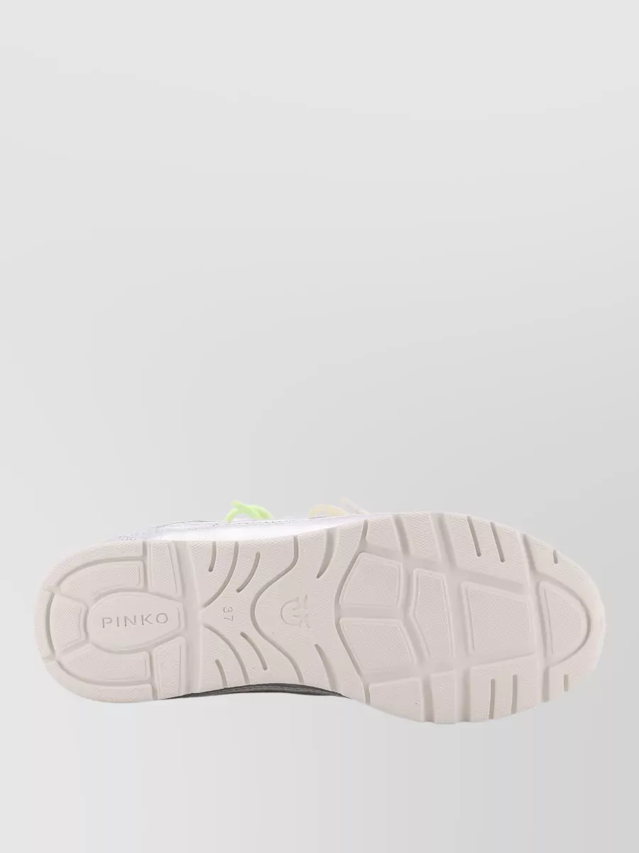 Pinko Low Top Sneakers Mesh Panels Metallic