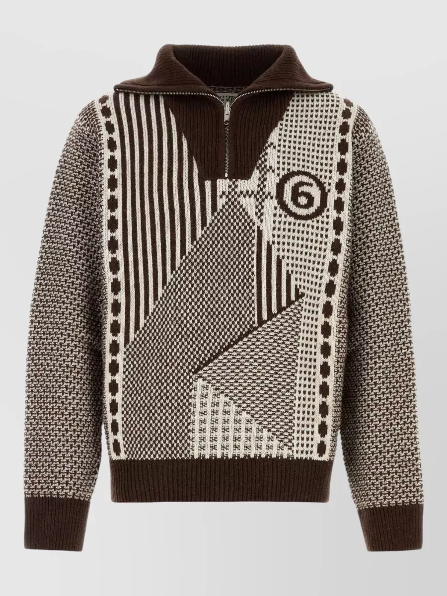 Mm6 Maison Margiela embroidered wool polo shirt
