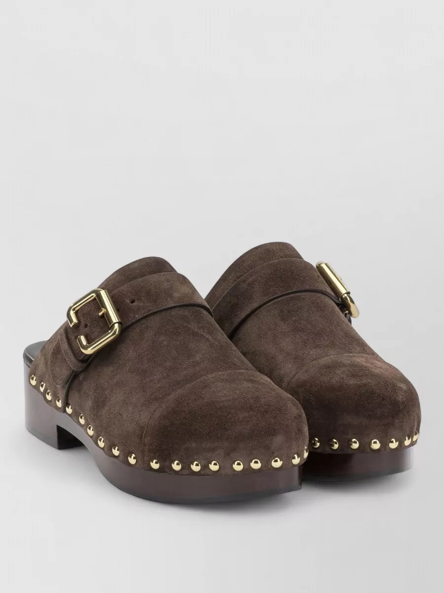 Chloé suede leather jeannette clog mules