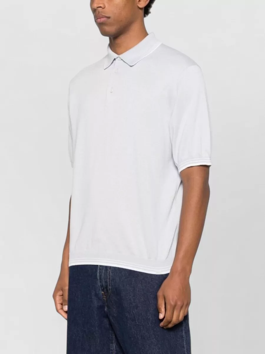 Paul & Shark Polo Collar T Shirt Ribbed Cuffs Hem