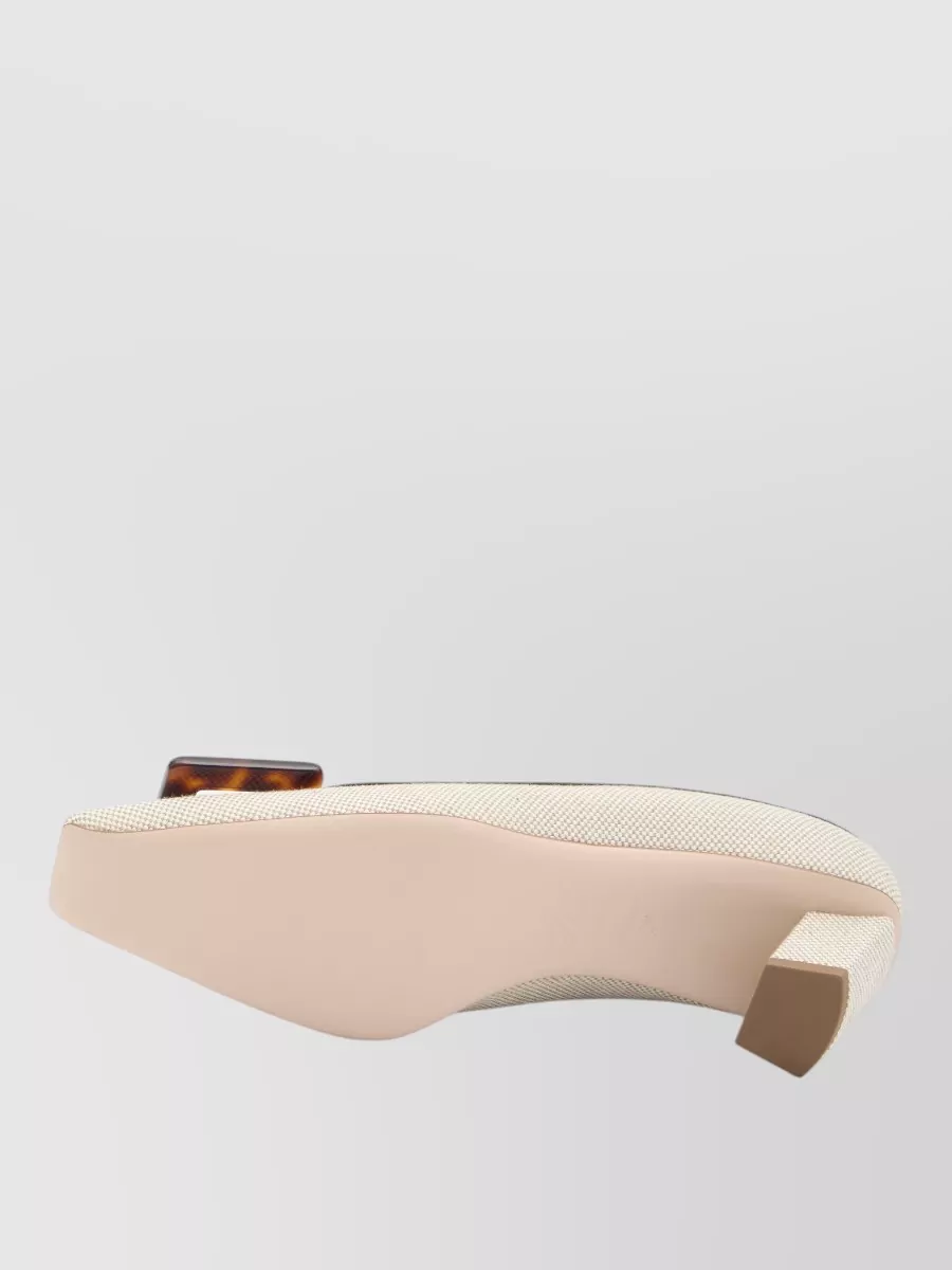 Roger Vivier Belle Vivier Canvas Pumps Leather Inserts