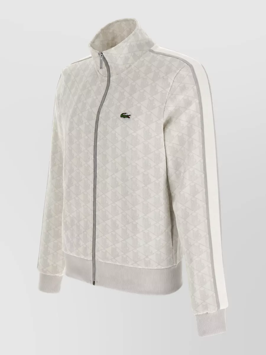 Lacoste Jacquard zip-up sweatshirt