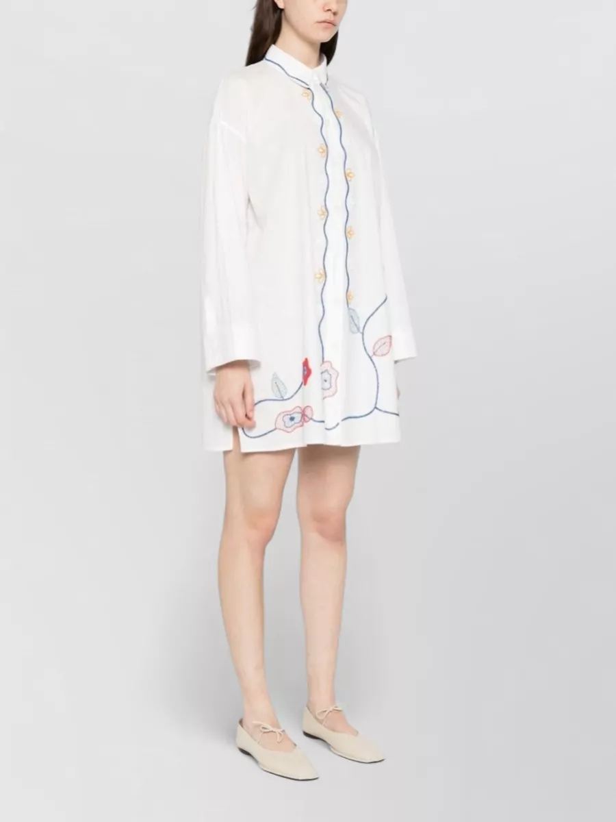 Forte Forte Embroidered Cotton Mini Dress