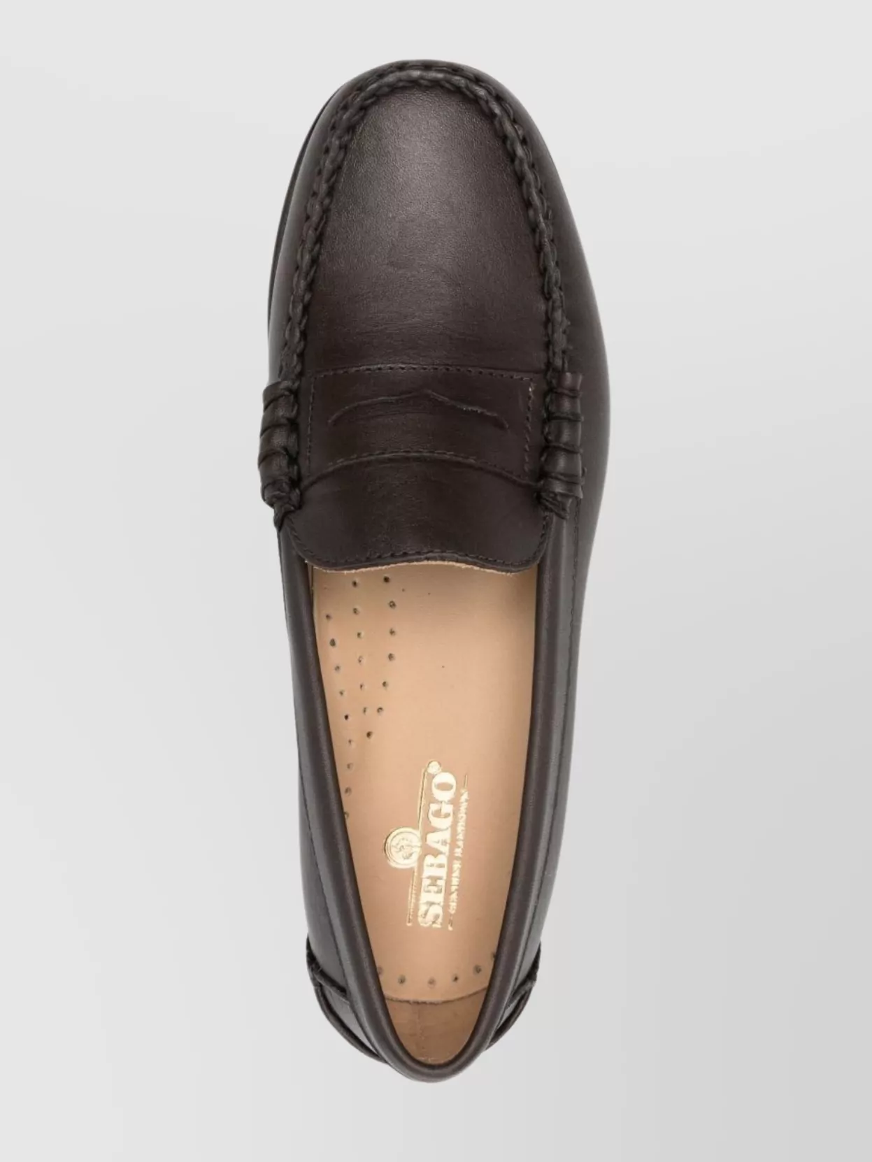 Sebago Leather Moc Stitching Penny Slot Loafers In Brown