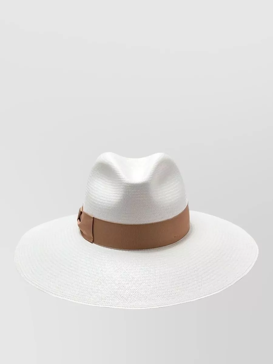 Borsalino Woven Straw Wide Brim Hat