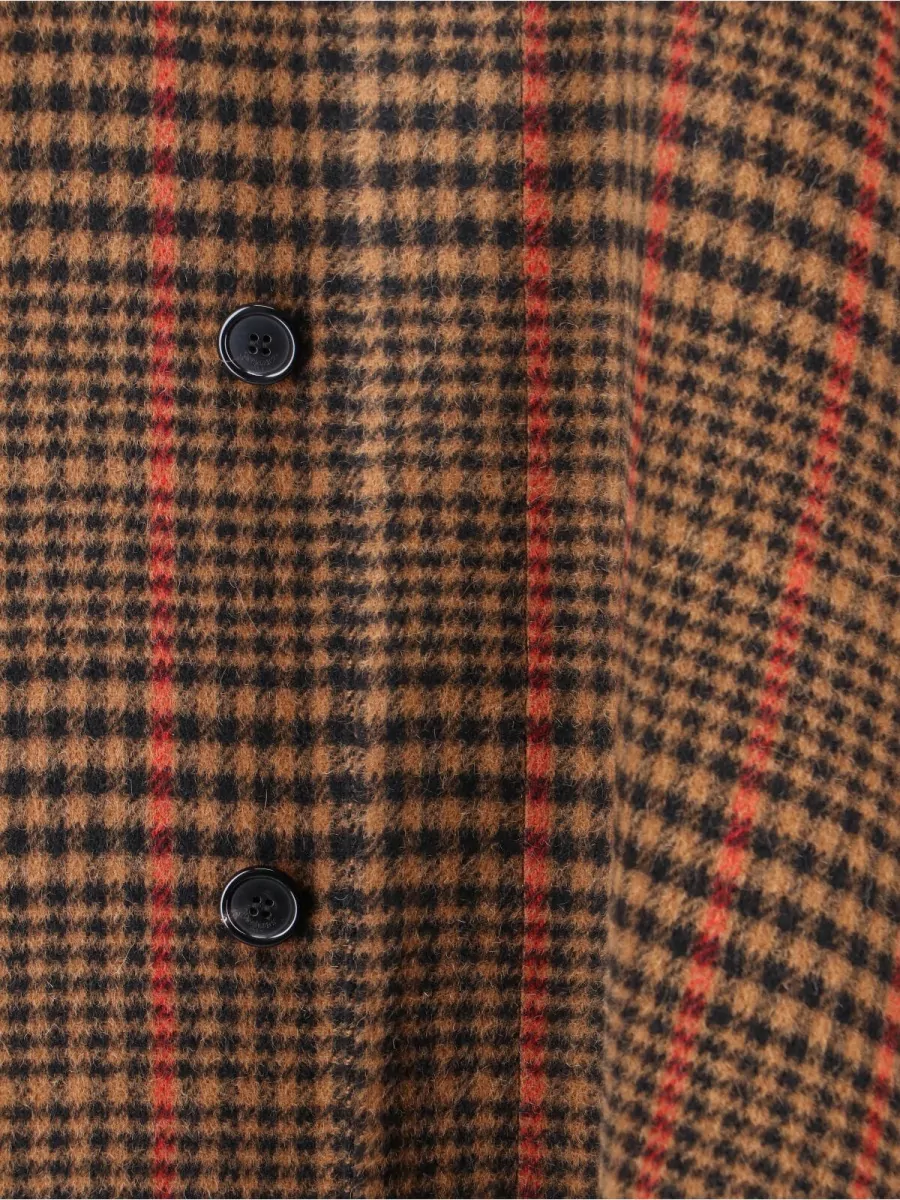 Saint Laurent Checked Jacket Wide Sleeves Draped Silhouette