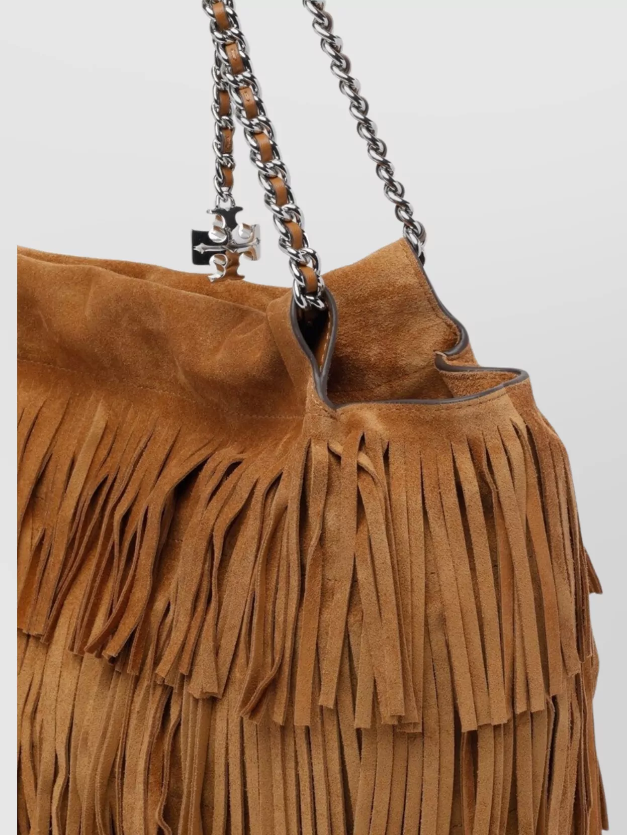 Tory Burch Hobo Bag With Chain And Fringe Straps