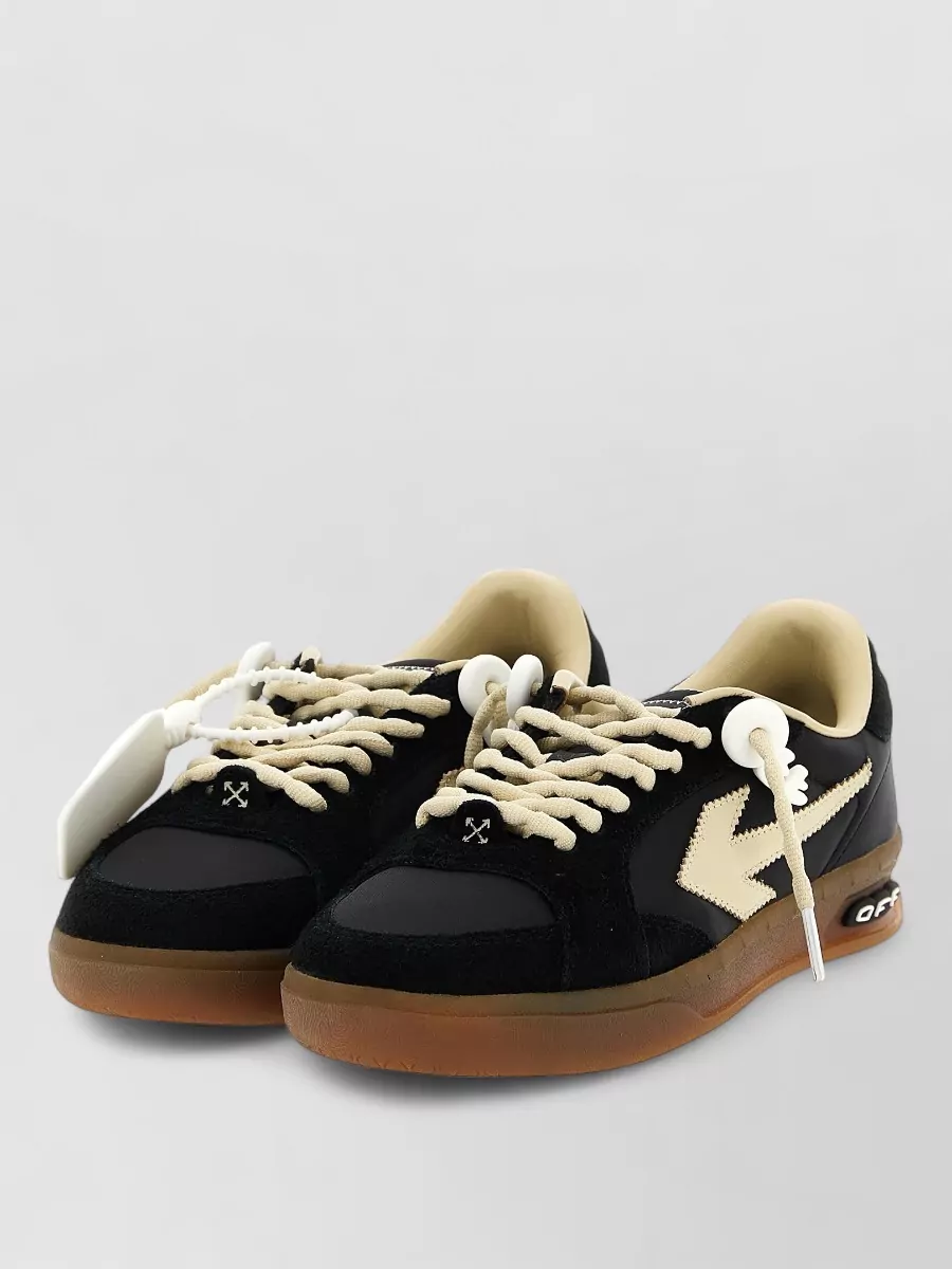 Off-White Leather Lace-Up Sneakers