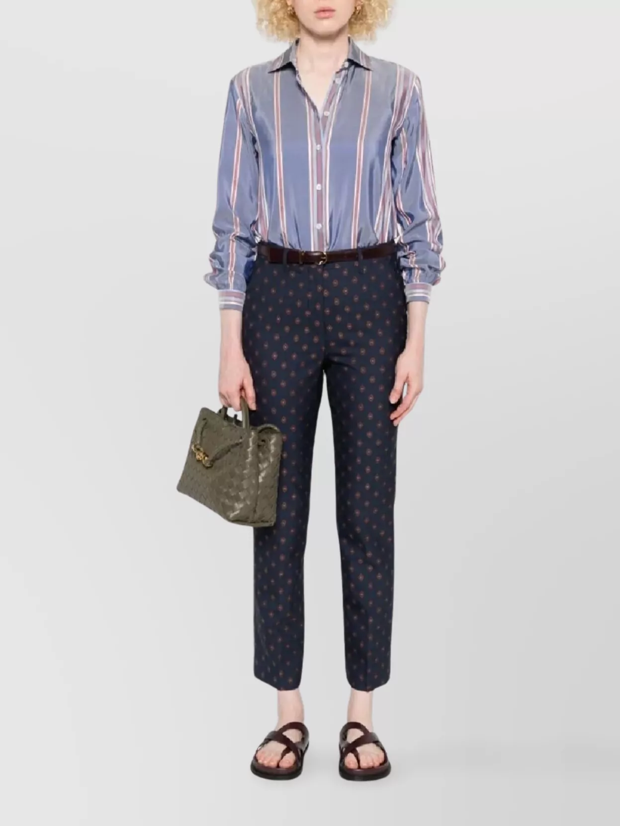 Etro Bristol Patterned Design Trousers In Blue