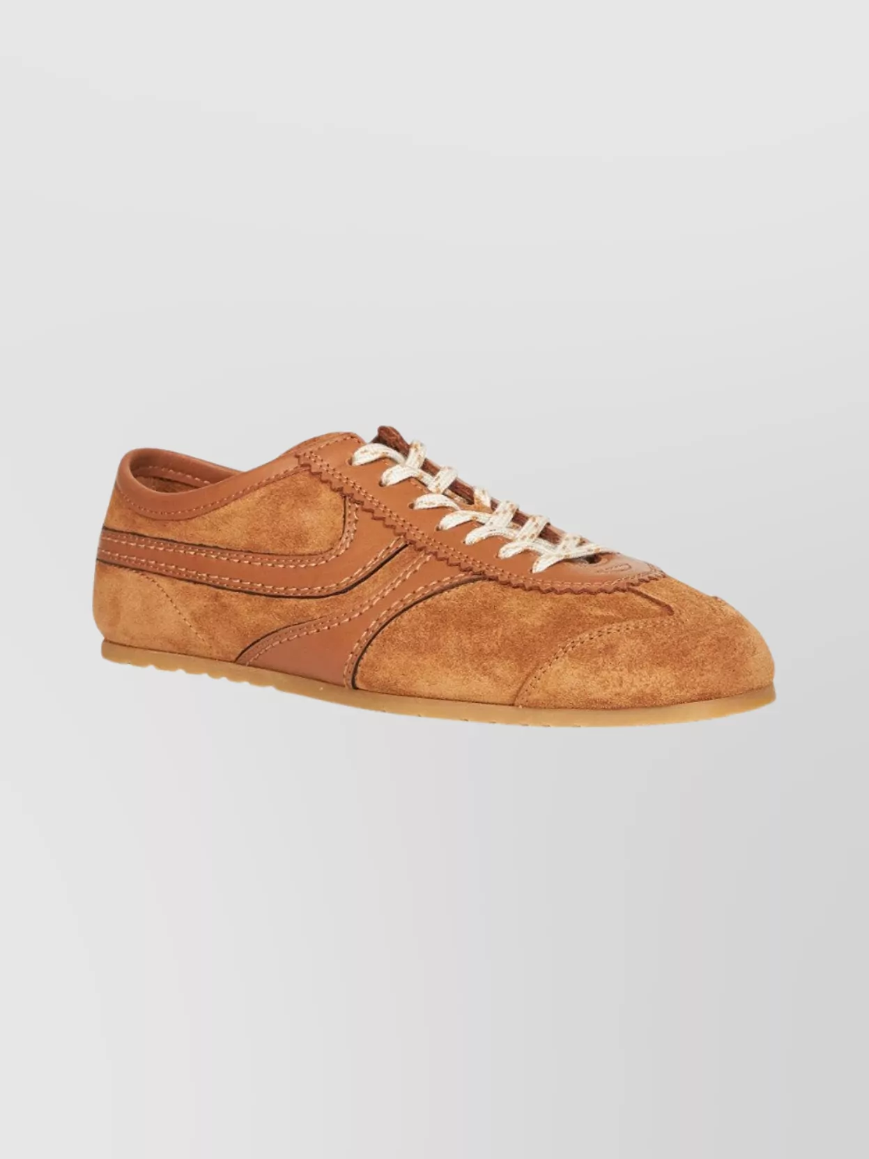 Dries Van Noten Womens Tan Retro Panelled Leather Low-top Trainers