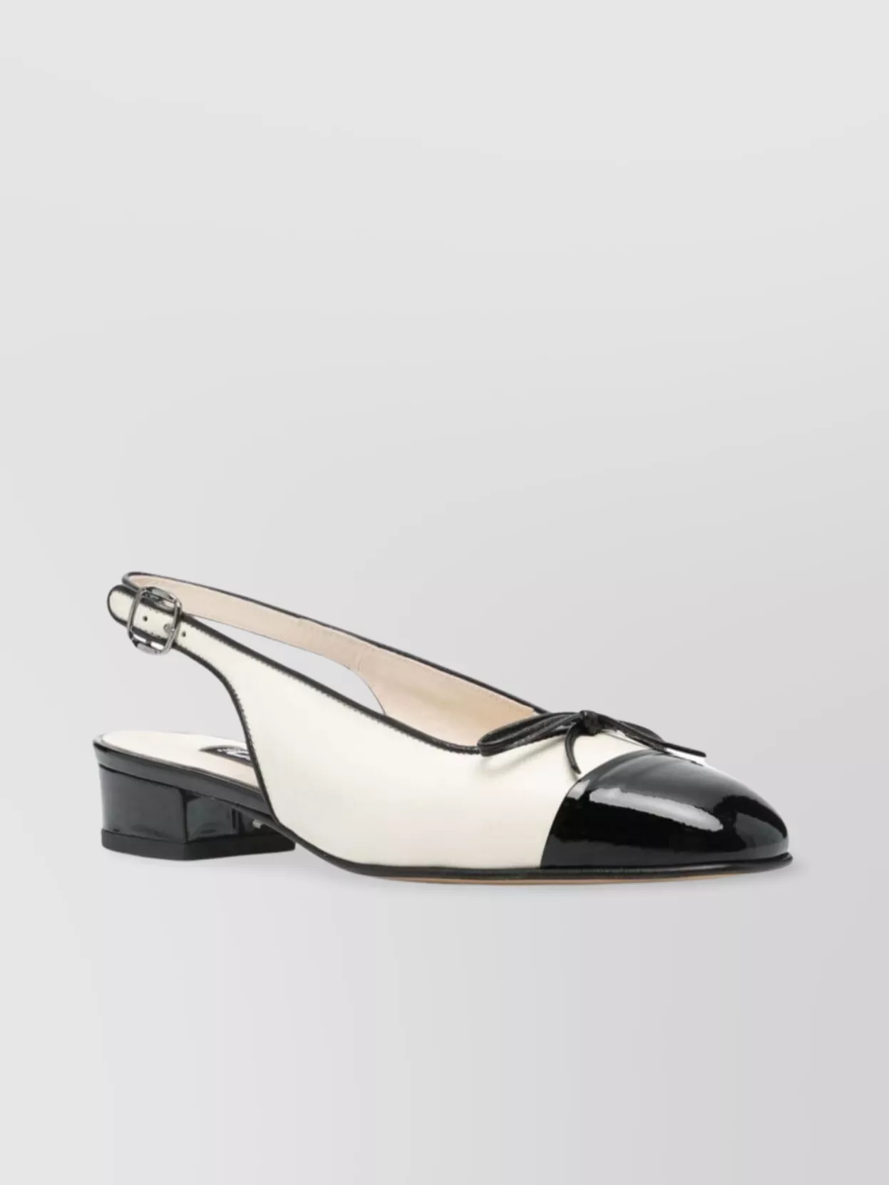 Carel Paris Two-Tone Almond Toe Leather Pumps With Bow