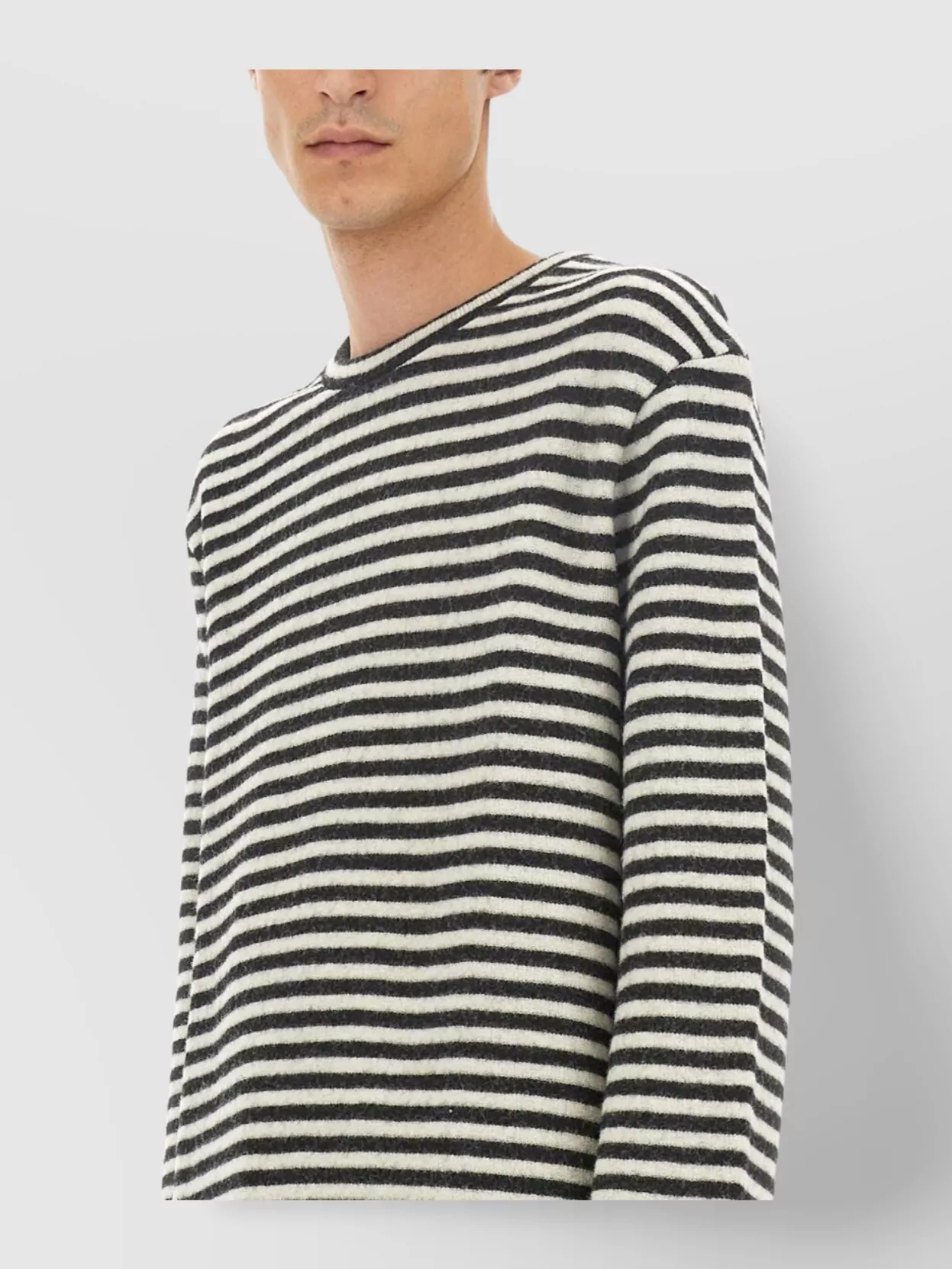 Jil Sander Striped Boxy Fit Knitwear With Ribbed Finish