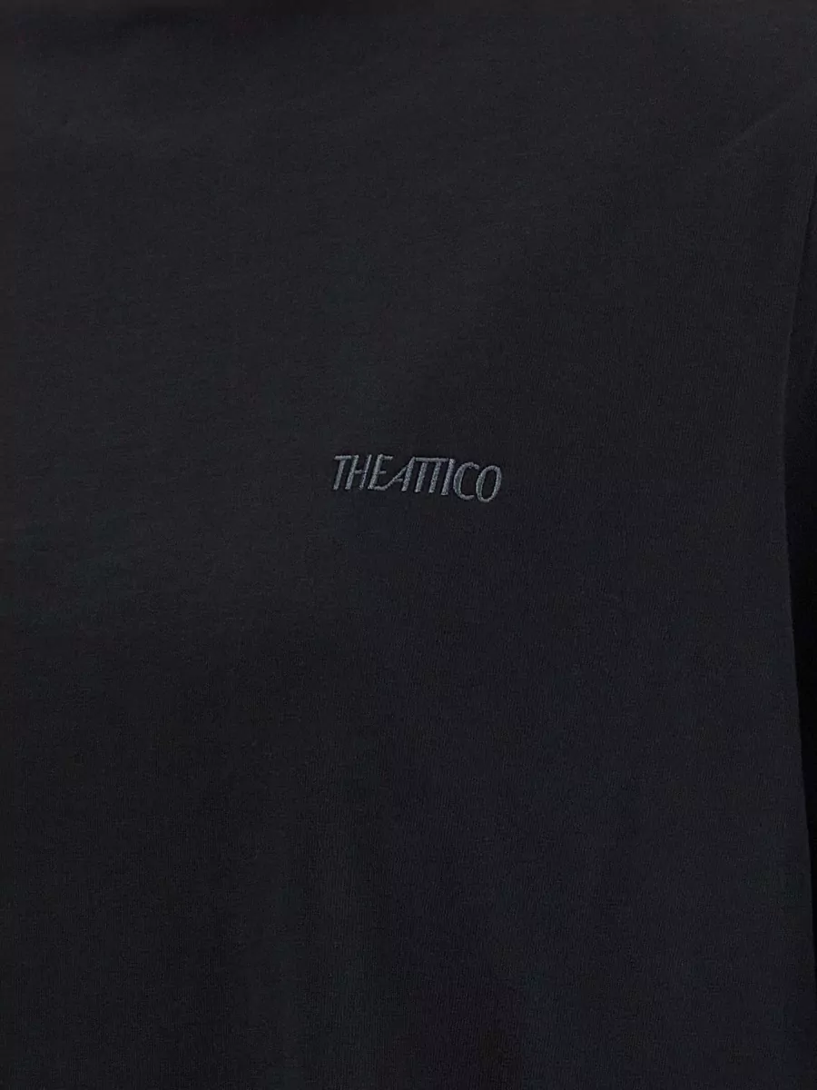 The Attico Cotton Mock-Neck Short-Sleeve Top
