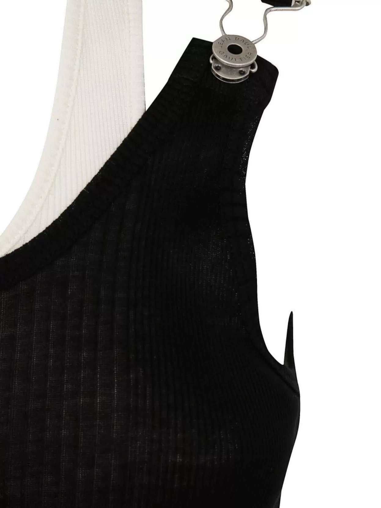 Jean Paul Gaultier Twisted Layered Cotton Ribbed Sleeveless Dress