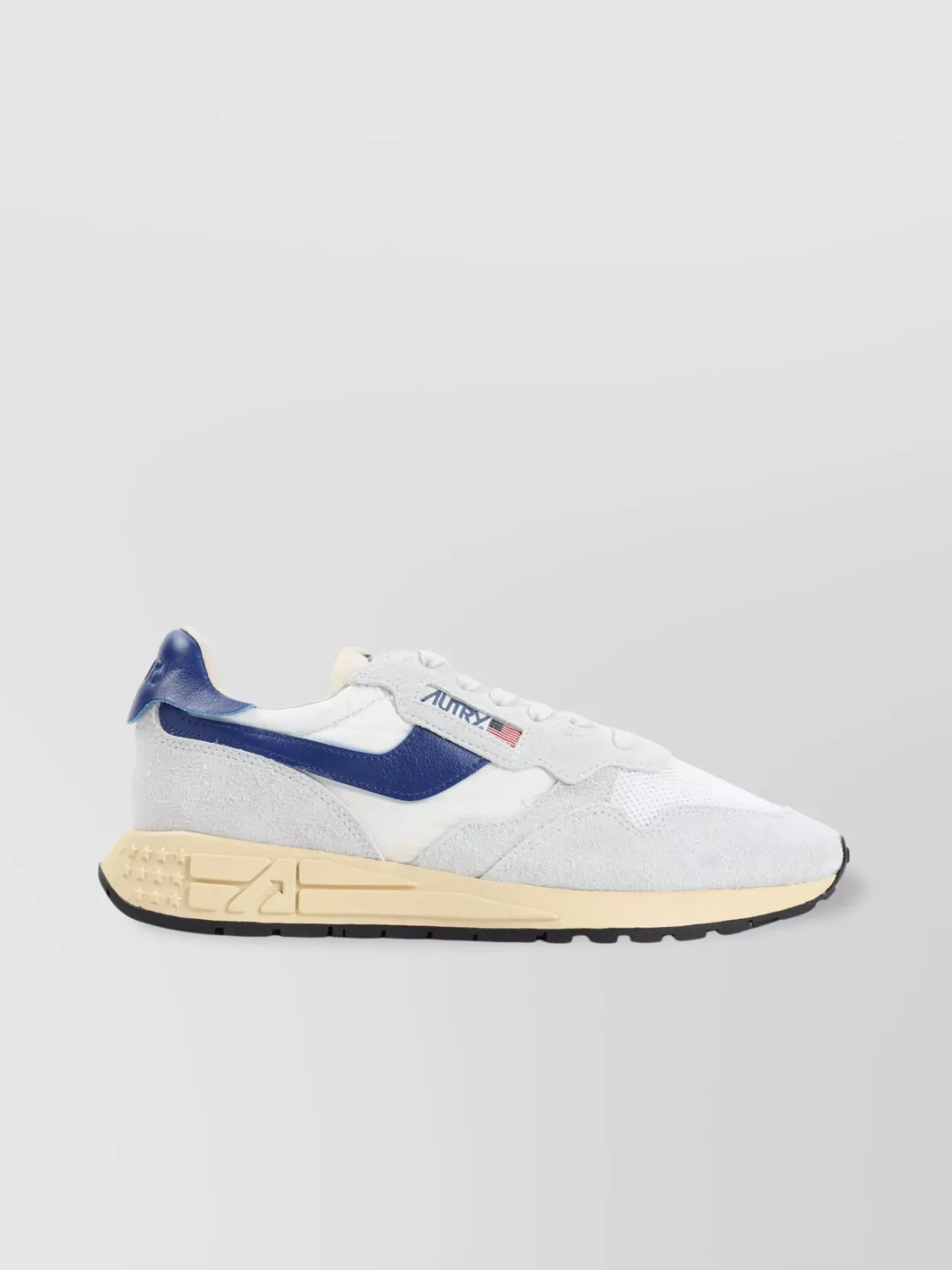 Autry 'reelwind Super Vintage' Grey Sneakers With Logo Patch On The Tongue And Contrasting Heel In White