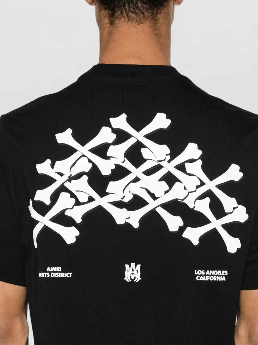 Amiri Bones Motif Graphic Back Print T Shirt