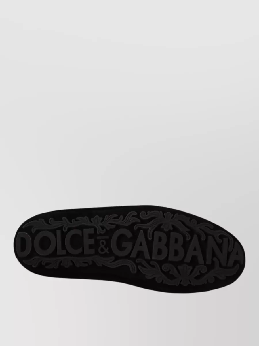Dolce&Gabbana Leather Embellished Loafer Slippers