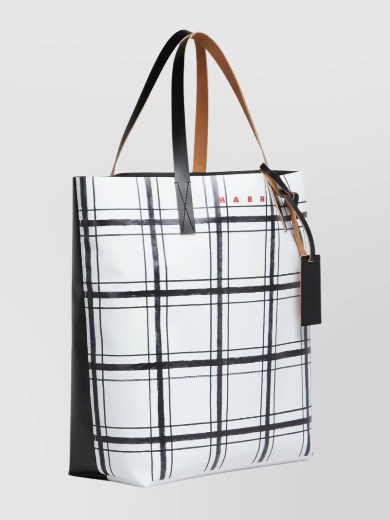 Marni Checkered Tote Bag Dual Handles