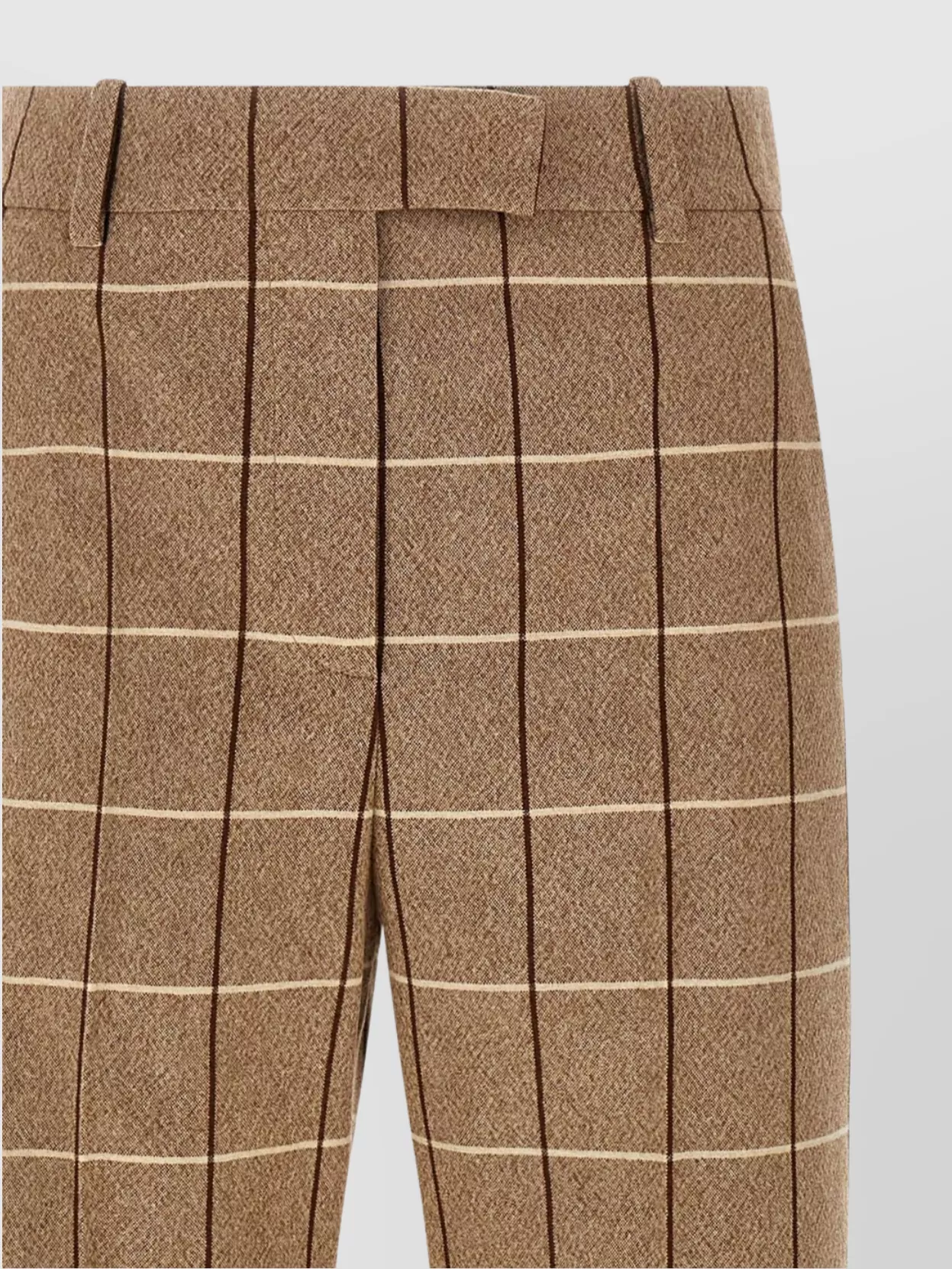 Valentino Garavani Garavani Wool Pants With Window Pattern In Brown