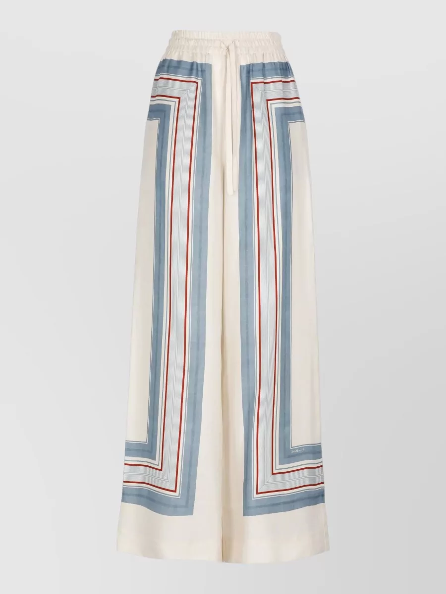 Zimmermann Silk printed relaxed-fit wide-leg trousers